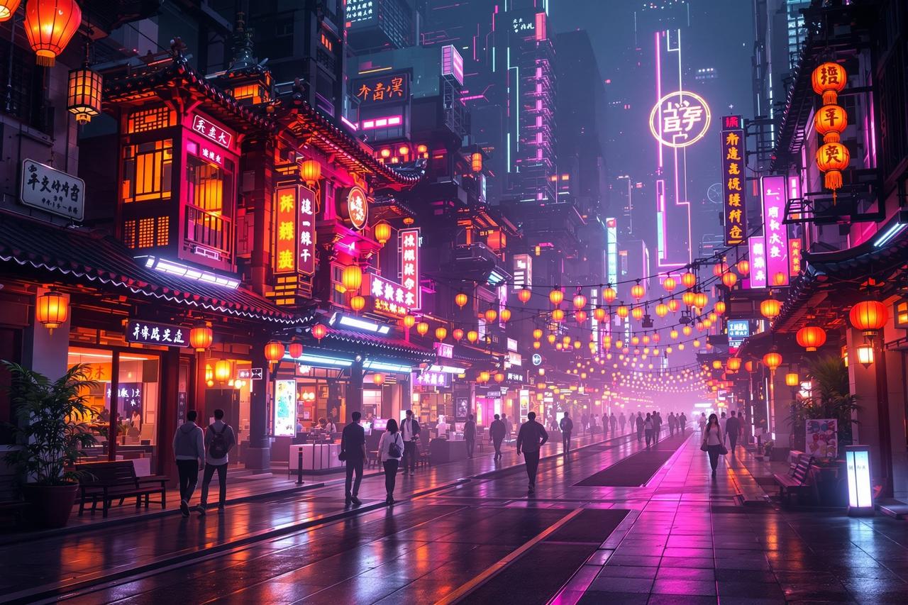 欧美天堂视频-赛博朋克美学：当东方遇见未来